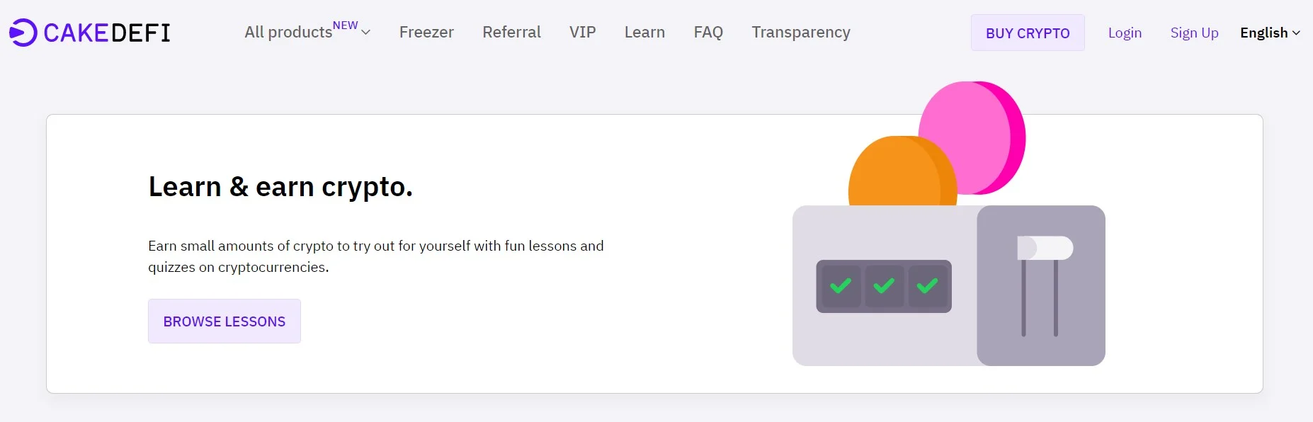 Cake DeFi Learn and Earn