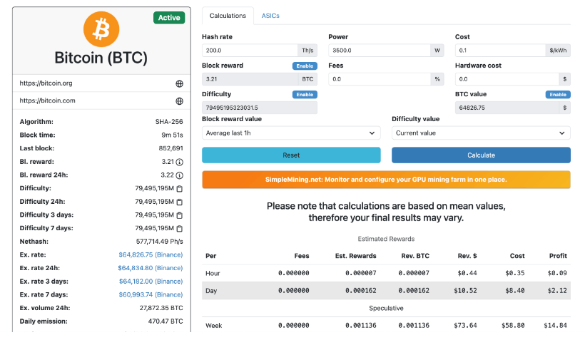 Cost of mining 1 Btc