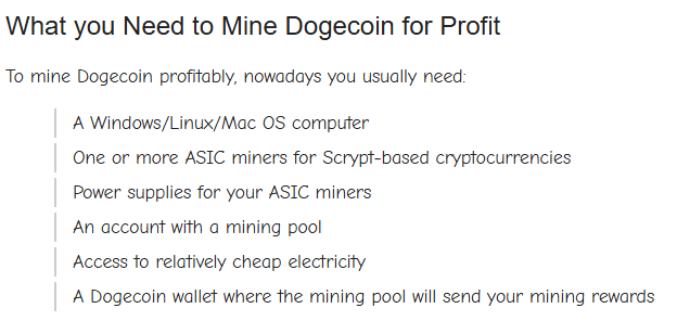 Dogecoin mining process